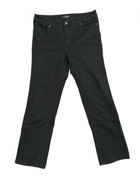 Lauren Ralph Lauren Womens Black Petite Pants Size 10P Straight Leg Career